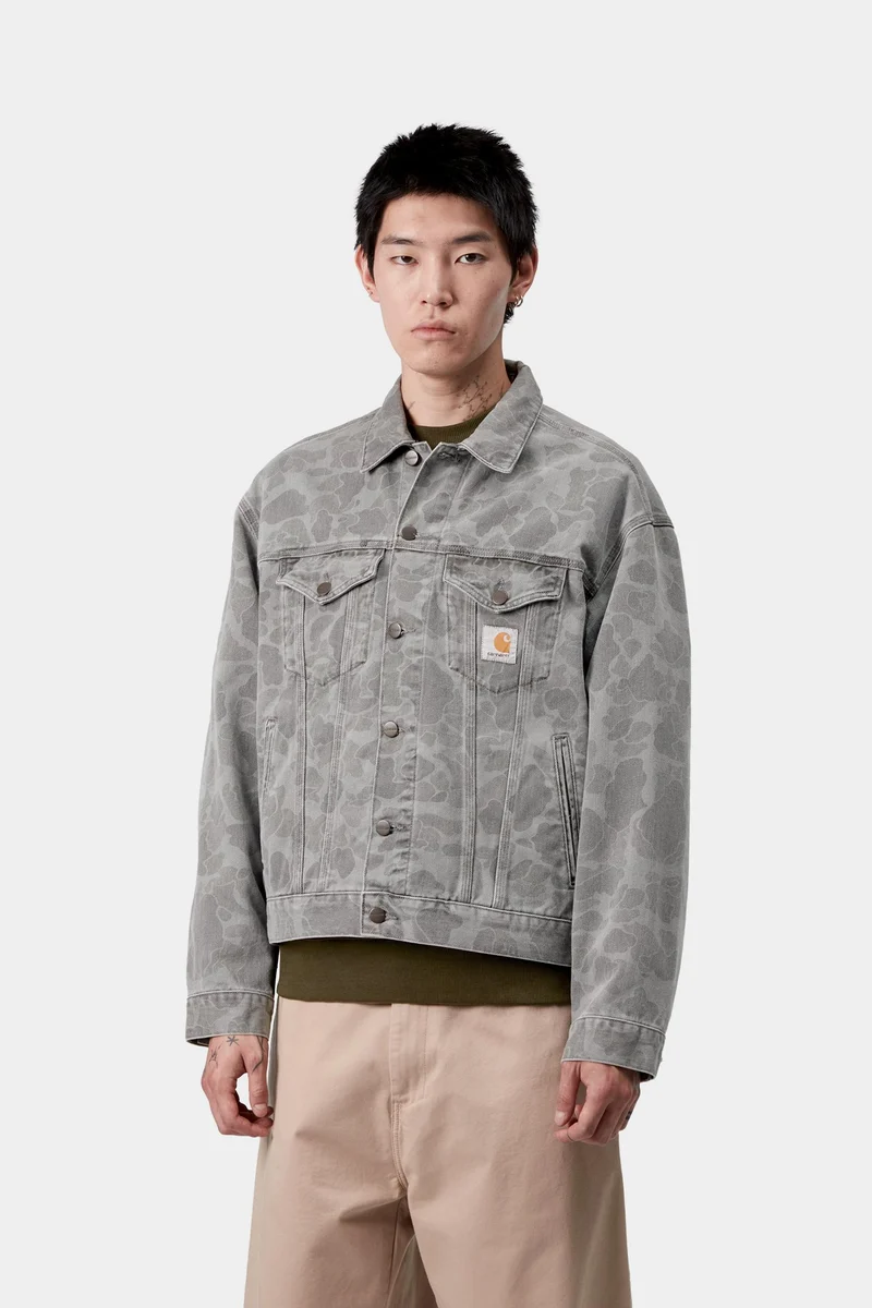 Carhartt WIP Duck Helston Herrenjacke | Schwarz, schwer gebleicht