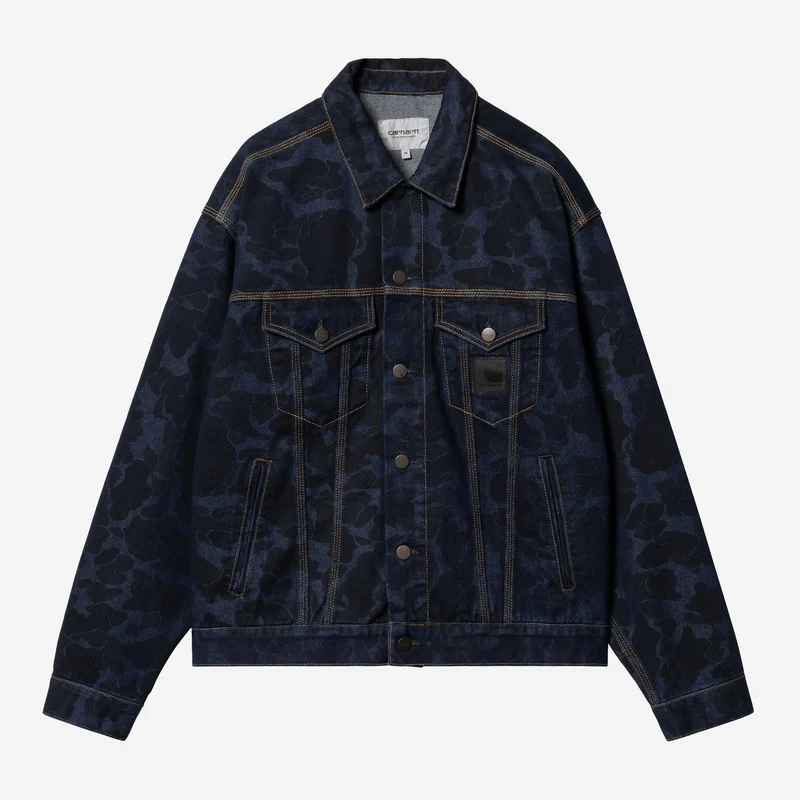 Carhartt WIP Herren-Jacke „Helston“ aus Duck-Stoff | Blau Stone Washed