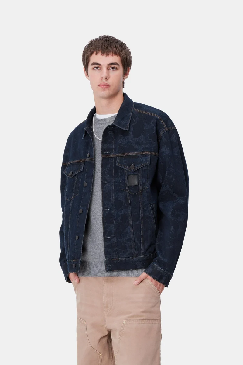 Carhartt WIP Herren-Jacke „Helston“ aus Duck-Stoff | Blau Stone Washed
