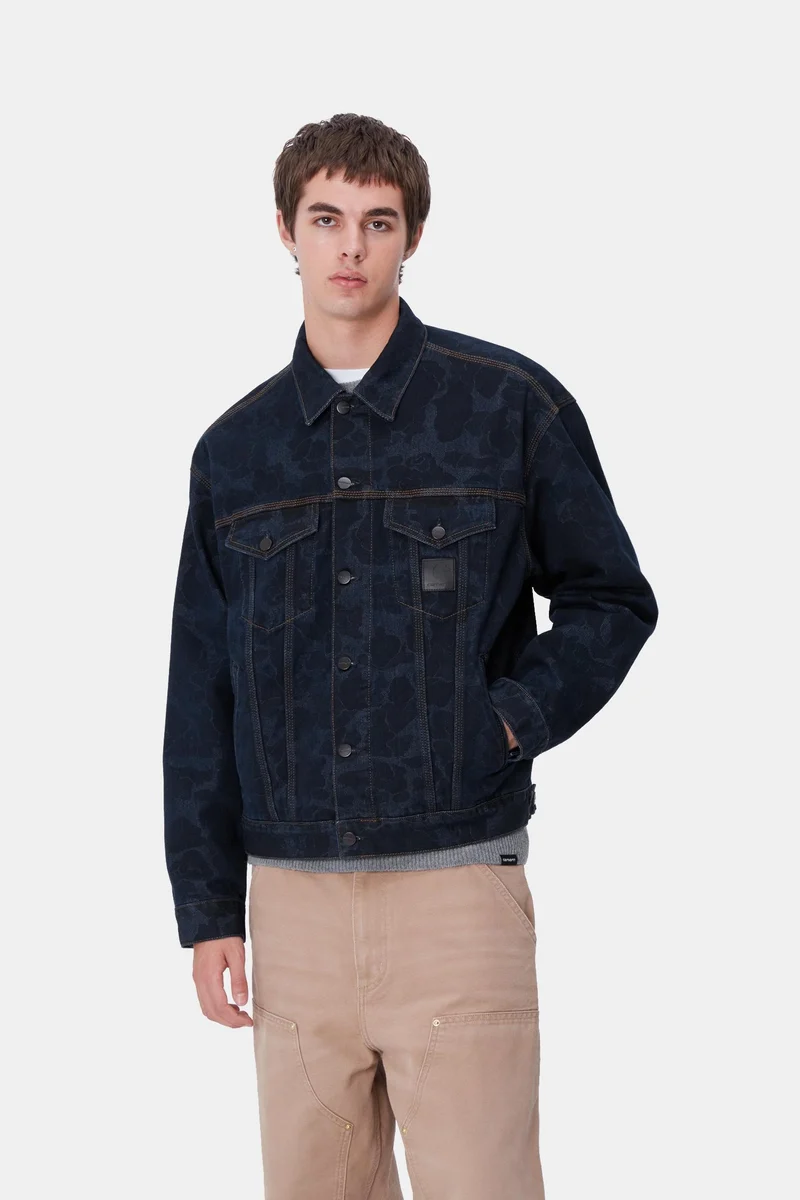Carhartt WIP Herren-Jacke „Helston“ aus Duck-Stoff | Blau Stone Washed