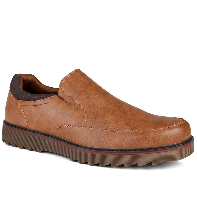 Wide Fit Smart Casual Moccasins - XINGH44006 / 330 040 - Tan