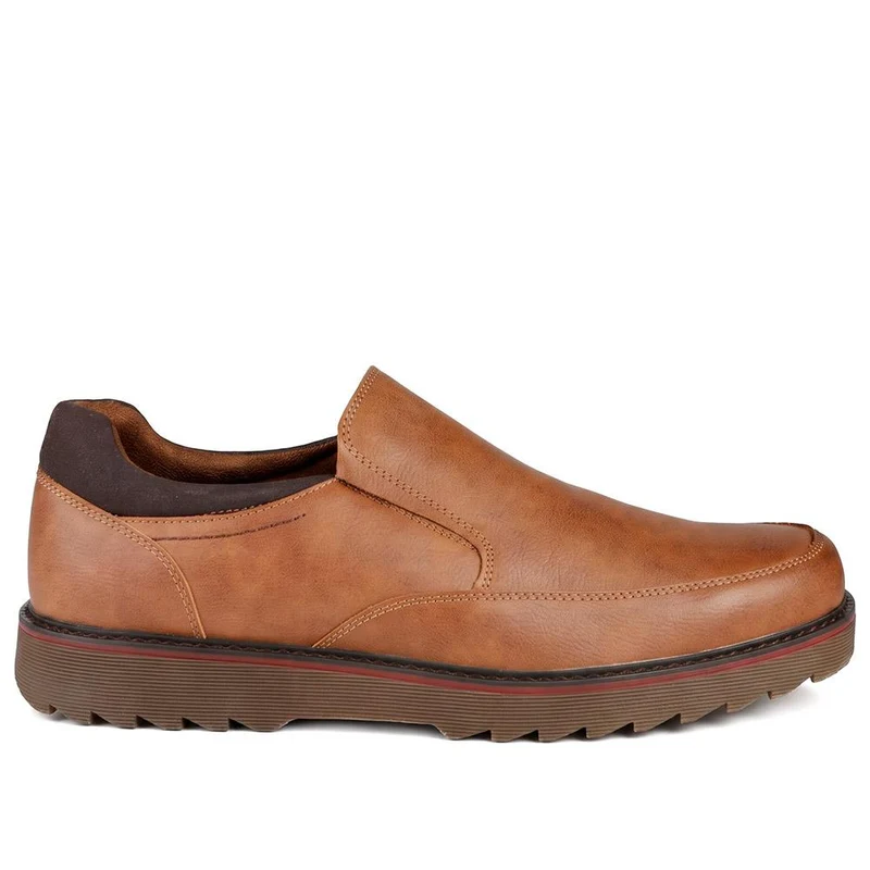 Wide Fit Smart Casual Moccasins - XINGH44006 / 330 040 - Tan