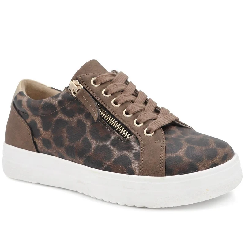 Extra Wide Chunky Trainers - ITALIA / 326 313 - Brown Leopard