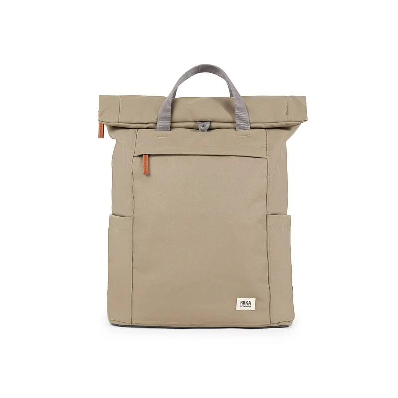 ROKA Finchley Eine große, taupefarbene Tasche aus recyceltem Canvas