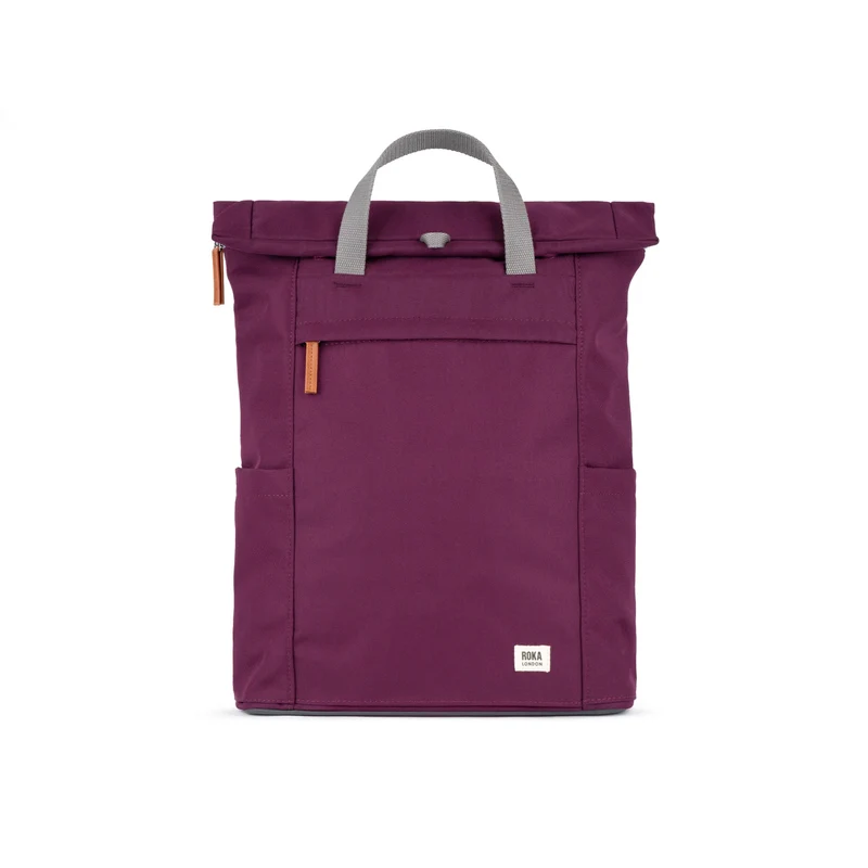 ROKA Finchley Eine große Tasche aus recyceltem Canvas mit Kirschlack-Optik