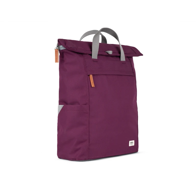 ROKA Finchley Eine große Tasche aus recyceltem Canvas mit Kirschlack-Optik