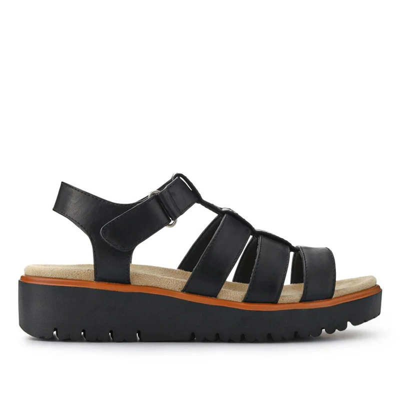 Wide Fit Strappy Sandals - WBINS41090 / 327 437 - Black