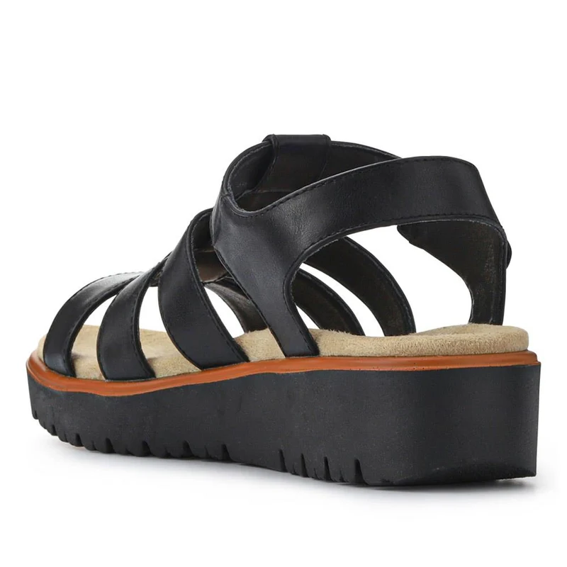 Wide Fit Strappy Sandals - WBINS41090 / 327 437 - Black
