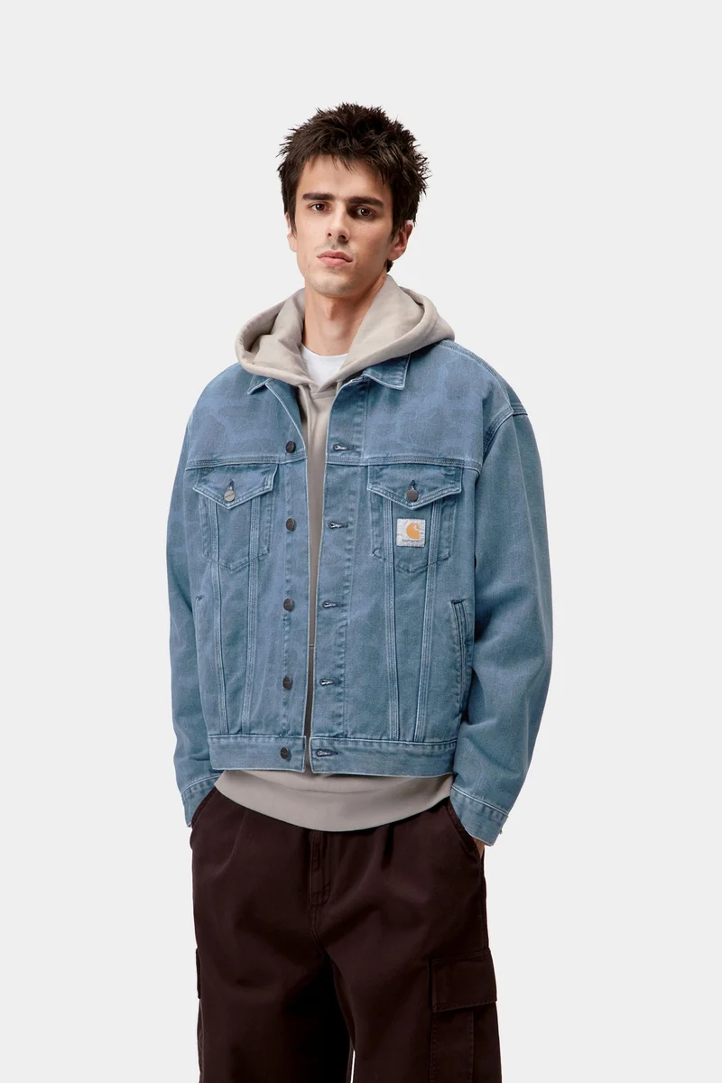 Carhartt WIP Duck Helston Herrenjacke | Blau gebleicht