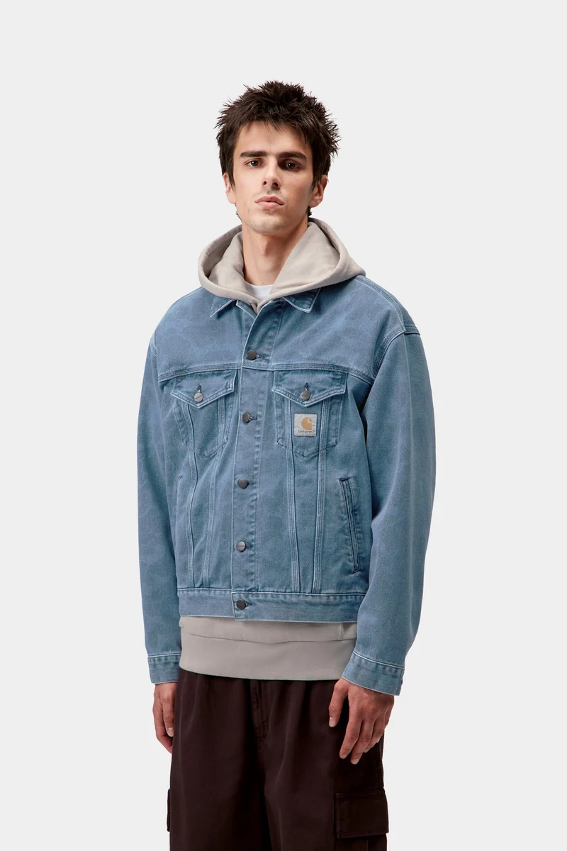 Carhartt WIP Duck Helston Herrenjacke | Blau gebleicht