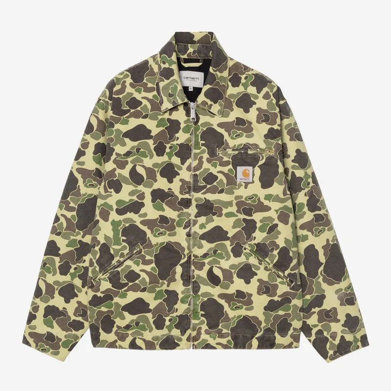 Carhartt WIP Herren-Jacke Duck Detroit | Camouflage-Muster Entengrün / Porphyr