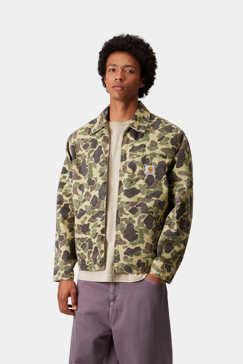Carhartt WIP Herren-Jacke Duck Detroit | Camouflage-Muster Entengrün / Porphyr