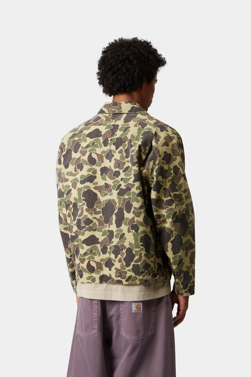 Carhartt WIP Herren-Jacke Duck Detroit | Camouflage-Muster Entengrün / Porphyr