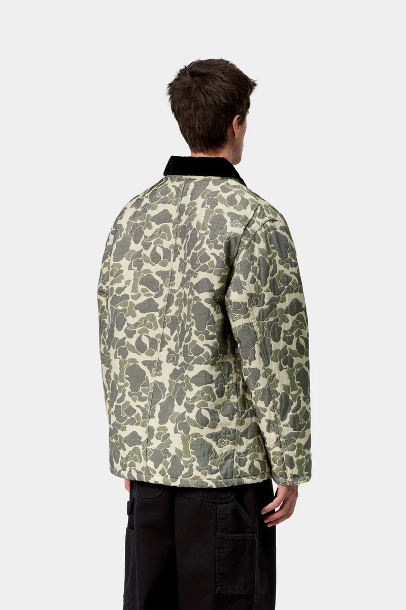 Carhartt WIP Herren-Arbeitsjacke mit Gobelinmuster | Tarnmuster Entengrün