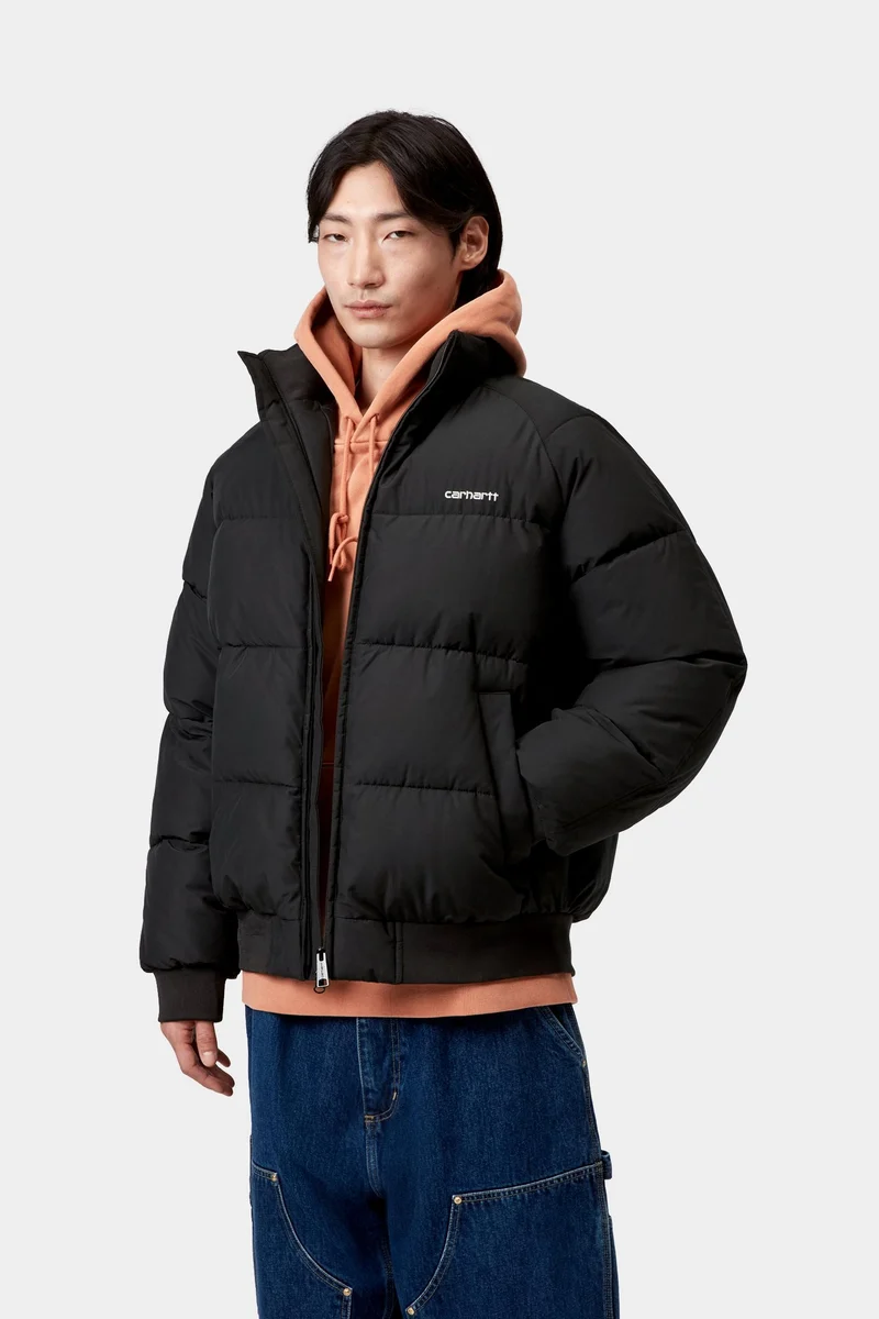 Carhartt WIP Herren-Nebraska-Jacke | Schwarz/Weiß