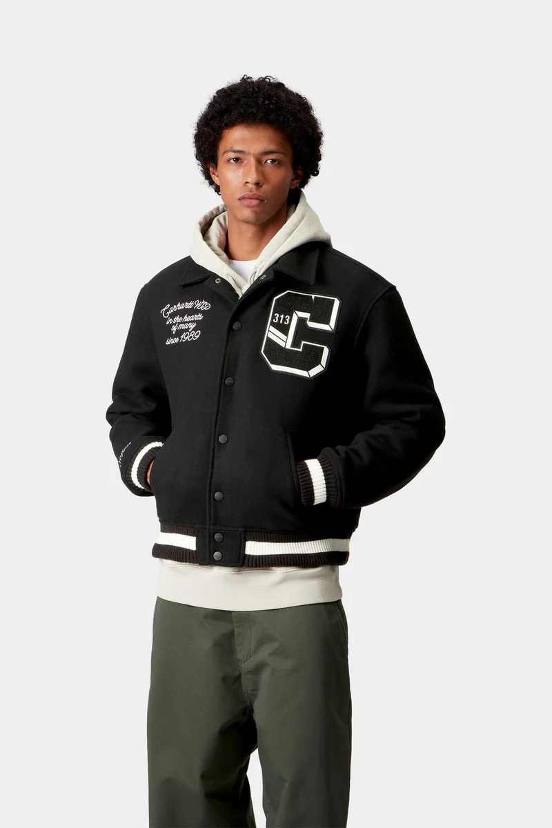 Carhartt WIP Herren-Collegejacke der Extraklasse | Schwarz