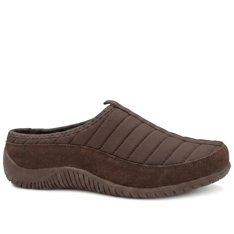 Wide Fit Leather Chunky Sole Clogs - BRK44006 / 329 755 - Chocolate