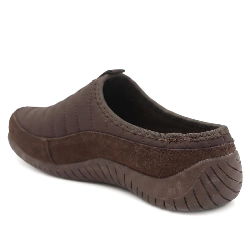 Wide Fit Leather Chunky Sole Clogs - BRK44006 / 329 755 - Chocolate