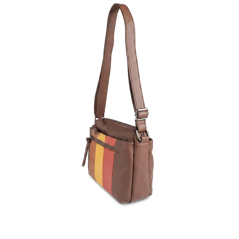 Durable Zipped Crossbody Bag - JEWN42001 / 328 418 - Brown Multi