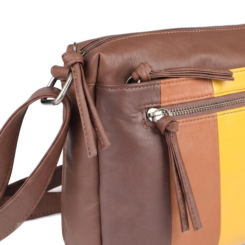 Durable Zipped Crossbody Bag - JEWN42001 / 328 418 - Brown Multi