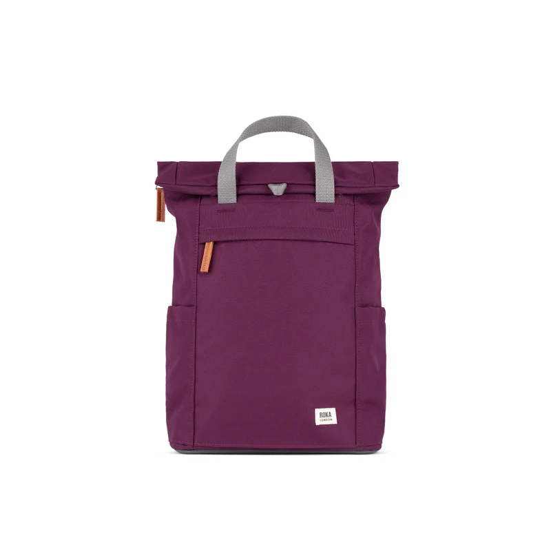 ROKA Finchley Eine mittelgroße Tasche aus recyceltem Canvas in Kirschlackoptik