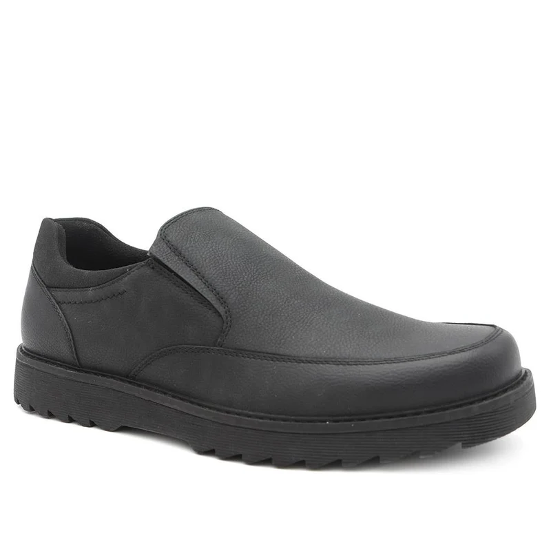 Wide Fit Smart Casual Moccasins - XINGH44006 / 330 040 - Black