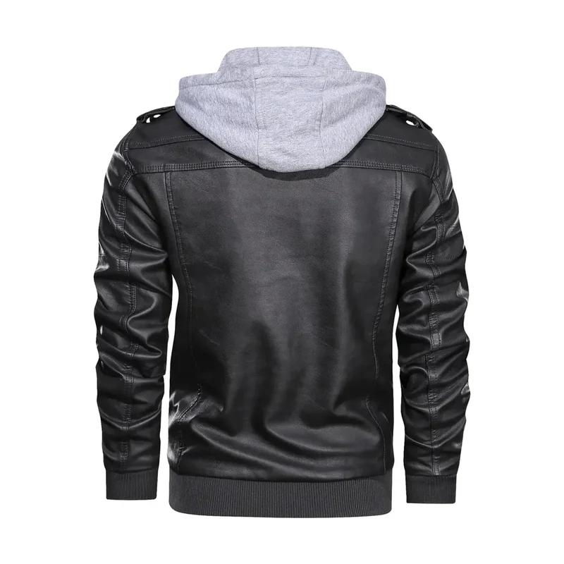 Prio | Stilvolle Premium Leder-Winter-Jacke mit Kapuze
