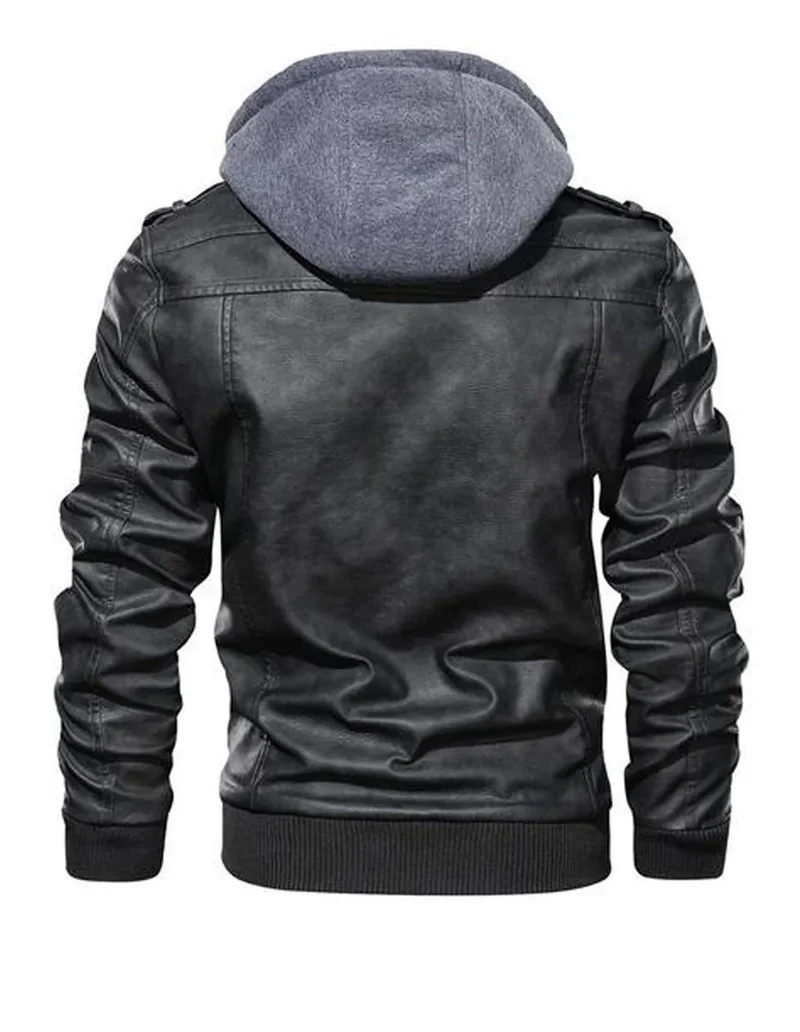 Prio | Stilvolle Premium Leder-Winter-Jacke mit Kapuze