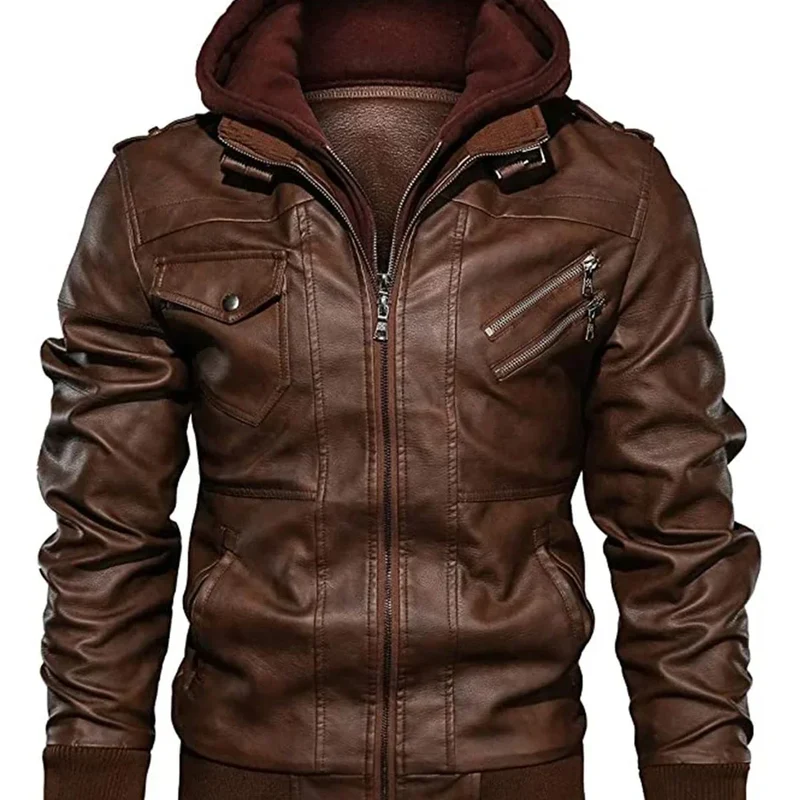 Prio | Stilvolle Premium Leder-Winter-Jacke mit Kapuze