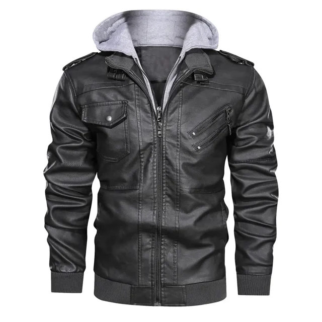 Prio | Stilvolle Premium Leder-Winter-Jacke mit Kapuze