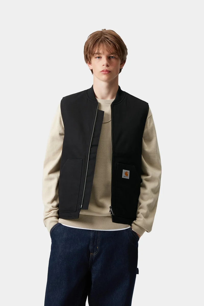 Carhartt WIP Klassische Herrenweste | Schwarz, robust