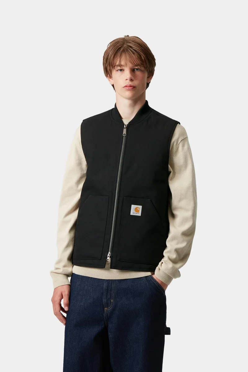 Carhartt WIP Klassische Herrenweste | Schwarz, robust