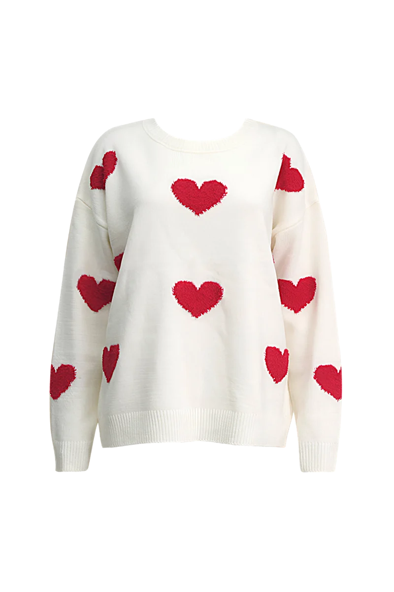 Oversize-Strickpullover mit Herzchen – Barissa