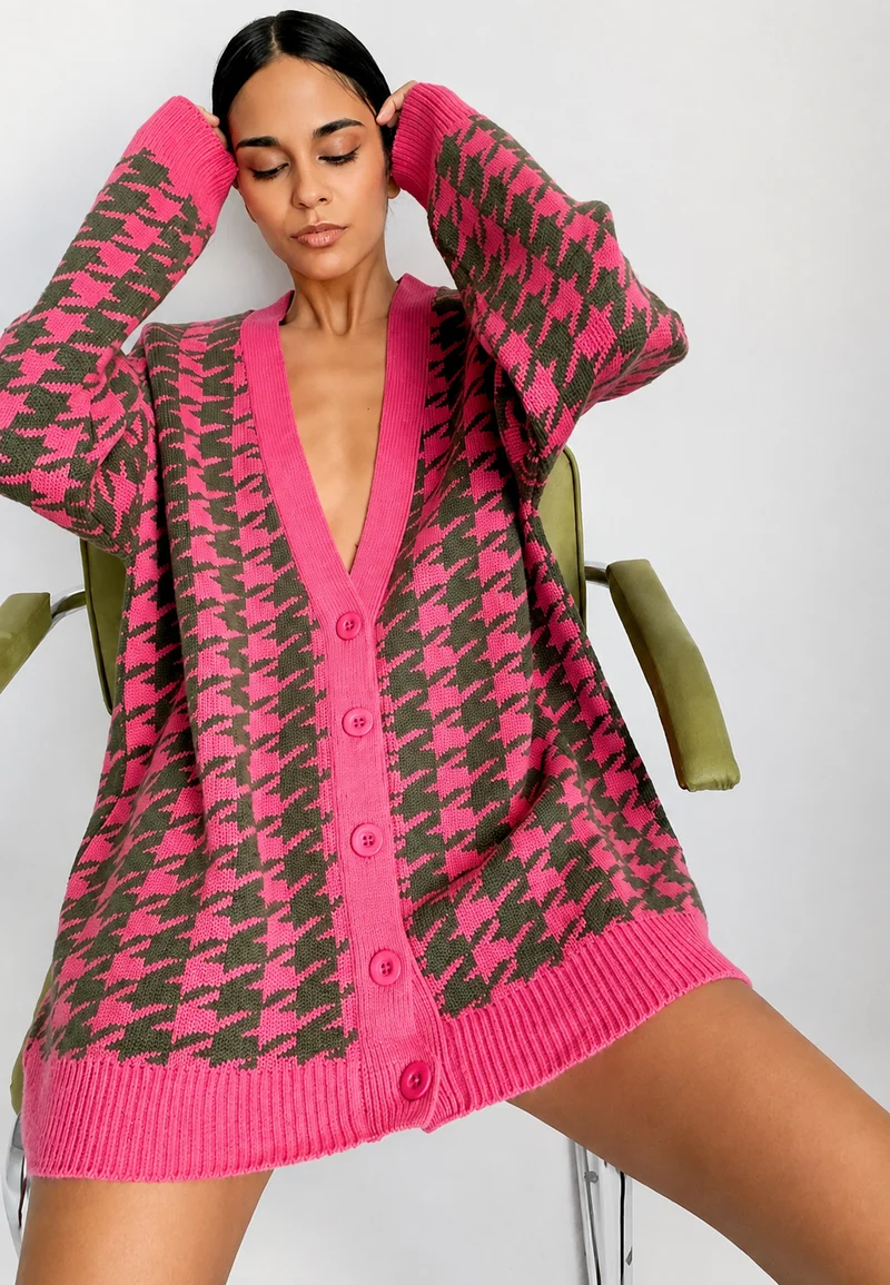 Oversize-Strickcardigan mit Muster – Elena