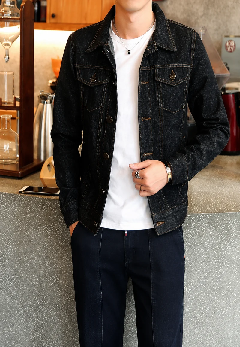 Jeansjacke im Washed-Look mit Pattentaschen – Stellan