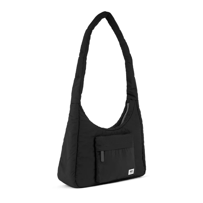 ROKA Belsize Schwarze, mittelgroße Tasche aus recyceltem Taslon
