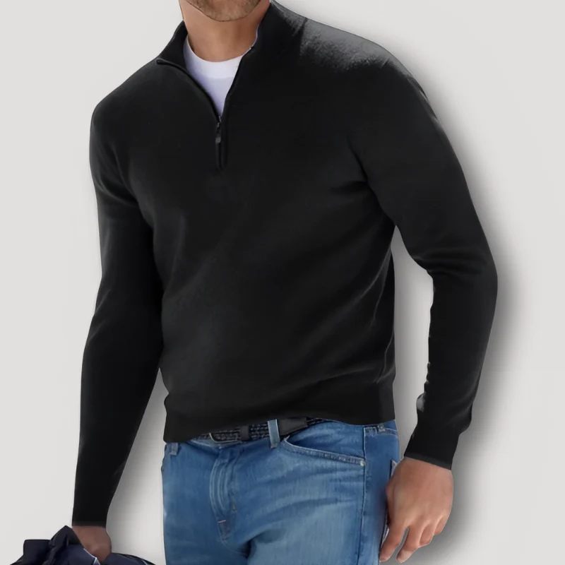 Ulises | Klassischer Woll-Kaschmir Herren Quarter Zip Pullover