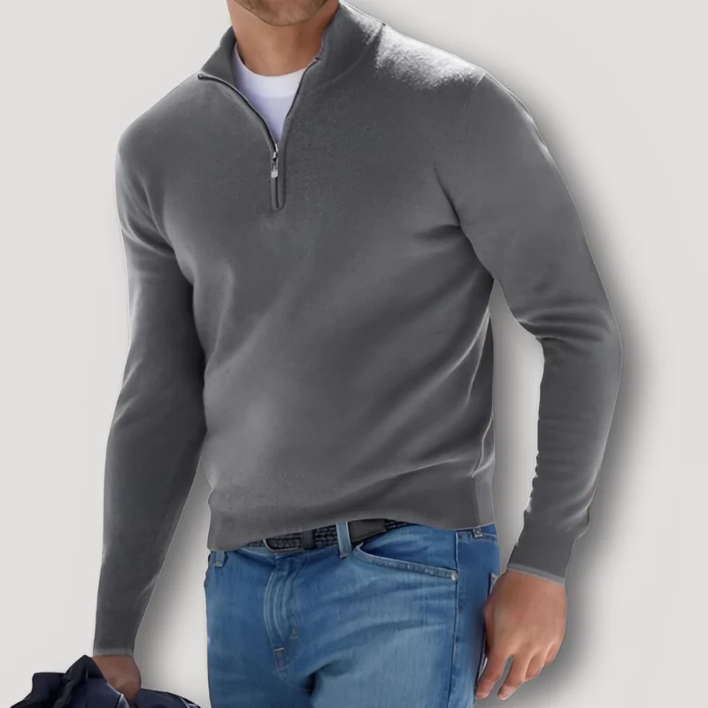 Ulises | Klassischer Woll-Kaschmir Herren Quarter Zip Pullover