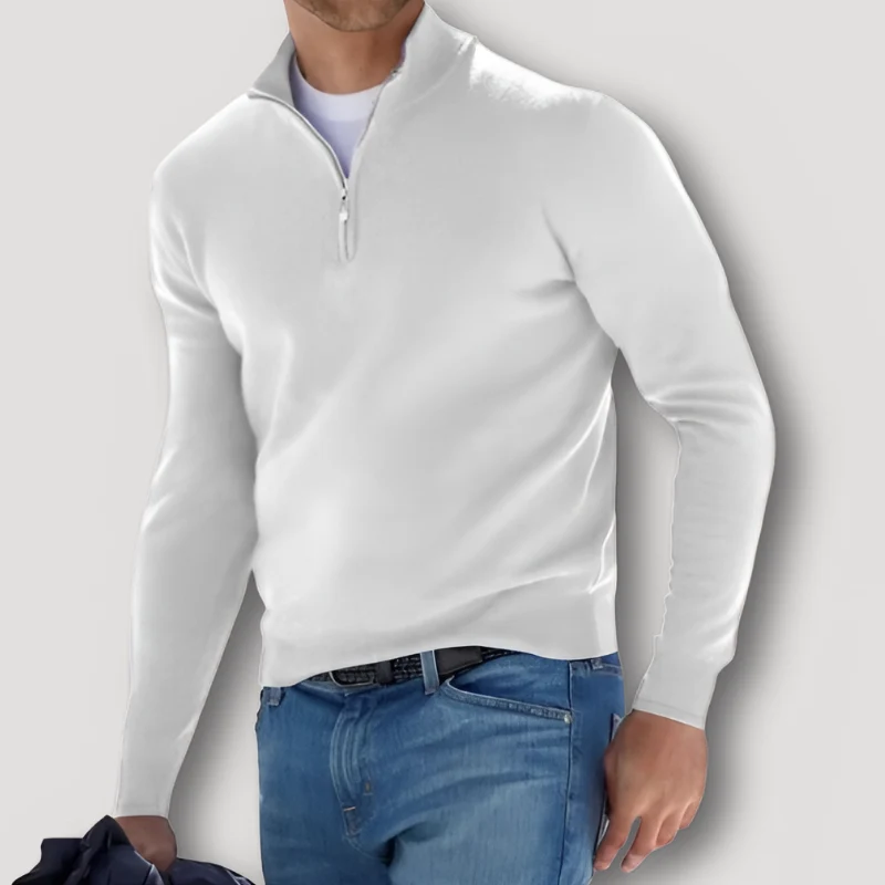 Ulises | Klassischer Woll-Kaschmir Herren Quarter Zip Pullover