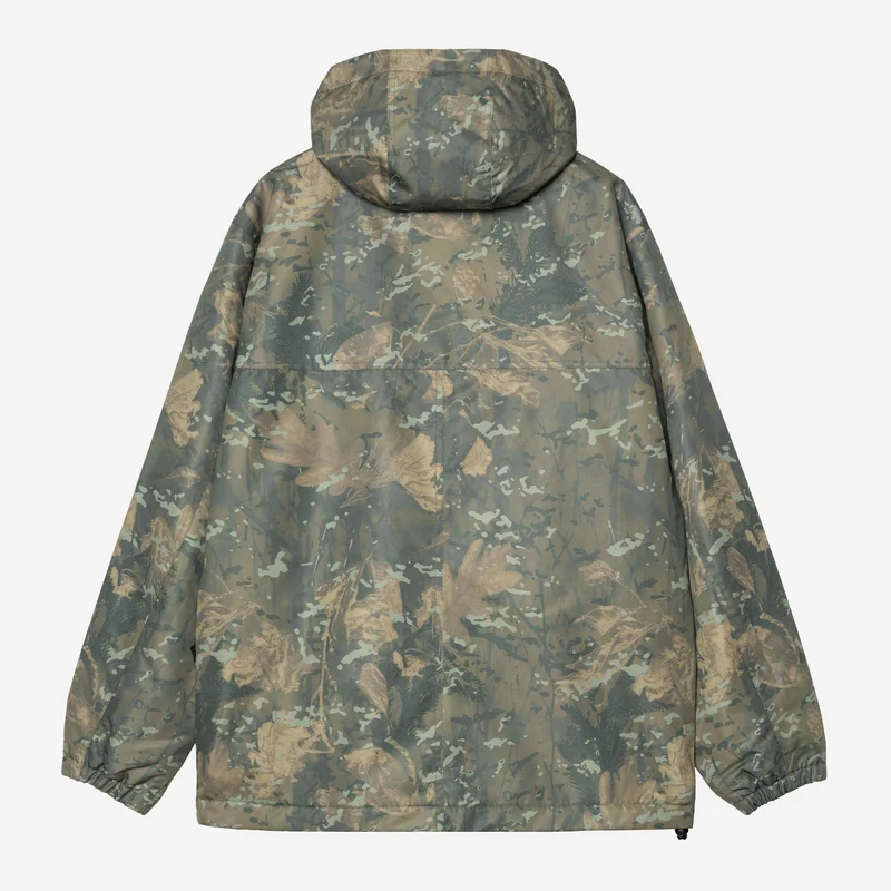 Carhartt WIP Herren-Windbreaker-Pulloverjacke | Camouflage-Grün