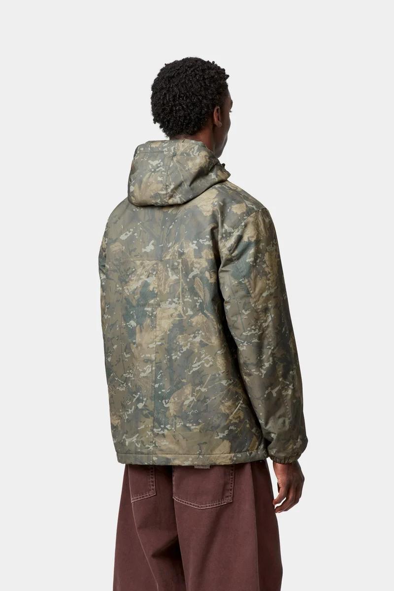 Carhartt WIP Herren-Windbreaker-Pulloverjacke | Camouflage-Grün