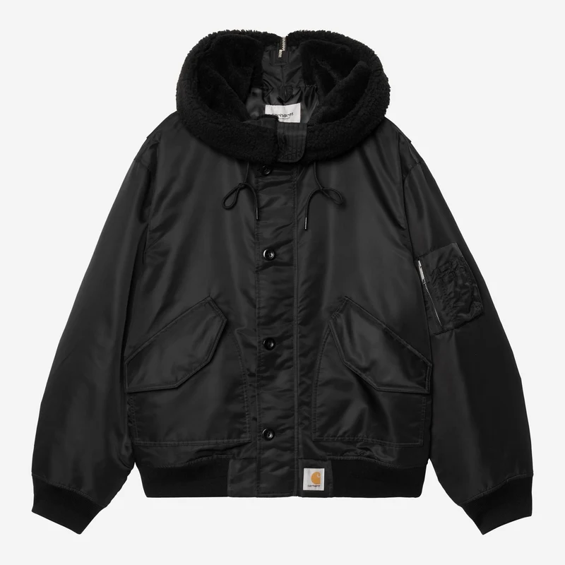Carhartt WIP Oltera Bomberjacke mit Kapuze für Herren | Schwarz