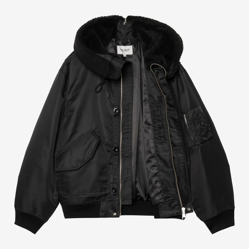 Carhartt WIP Oltera Bomberjacke mit Kapuze für Herren | Schwarz