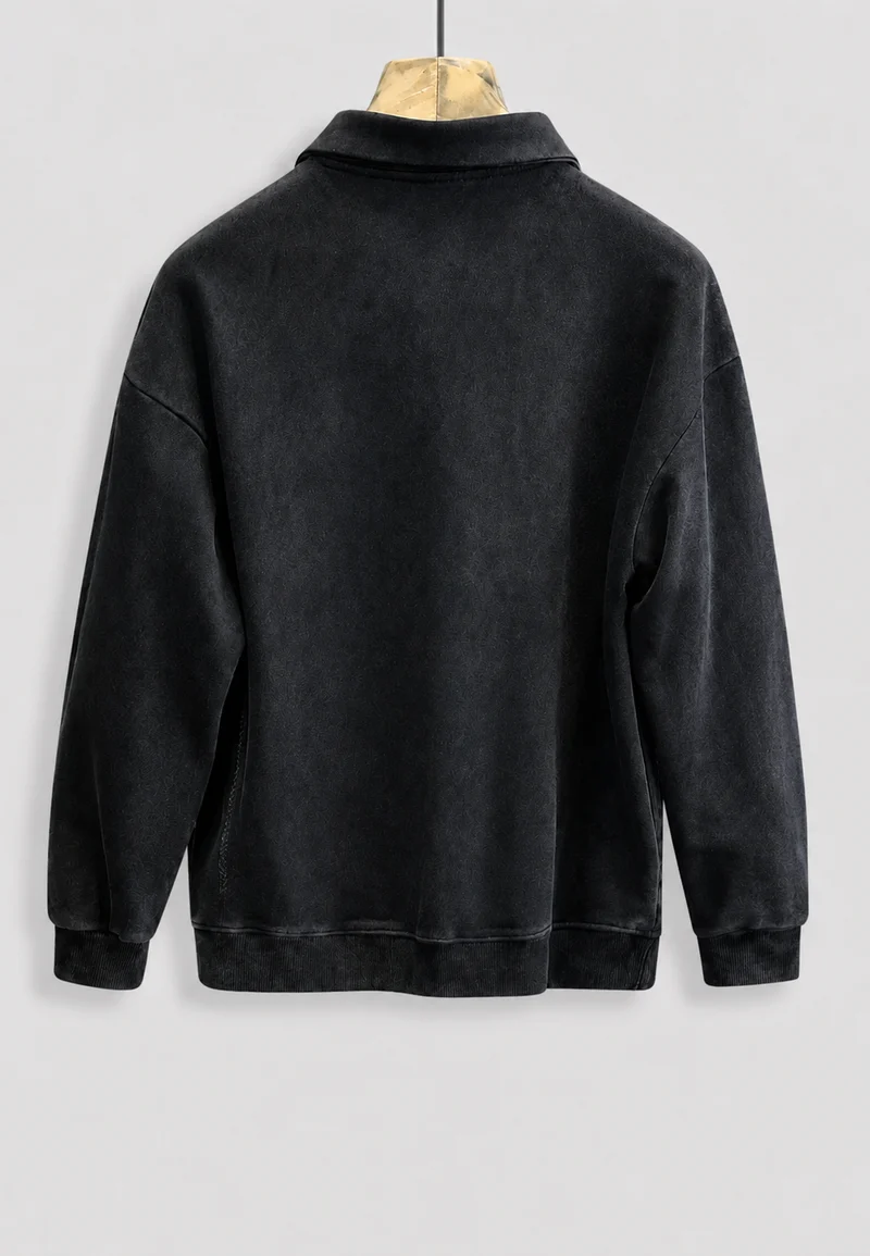 Langärmliges Polohemd mit Washed-Effekt – Dante