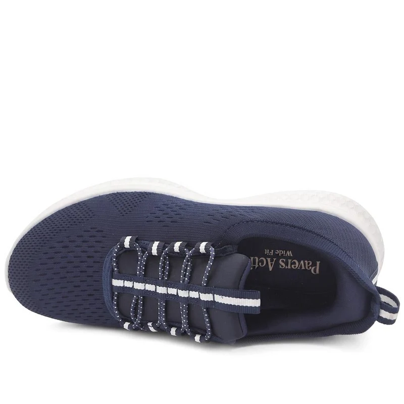 Wide Fit Easy Step In Bungee Lace Trainers - BRK42002 / 328 108 - Navy