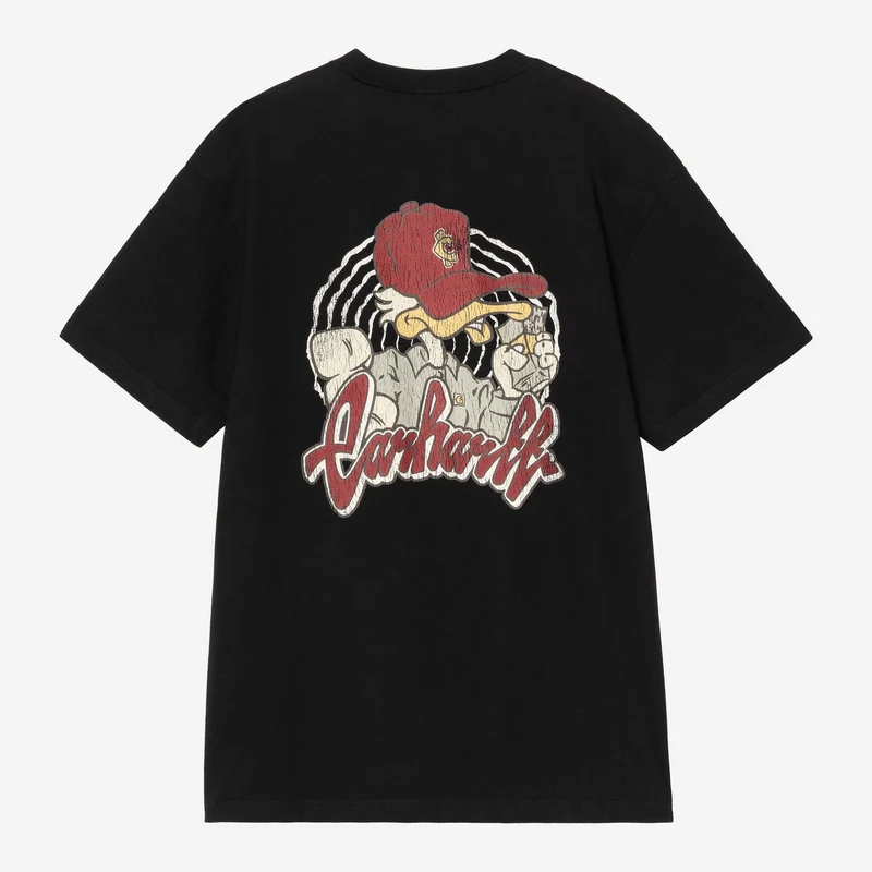 Carhartt WIP Chedda Herren-T-Shirt | Schwarz, Heavy Stone Wash
