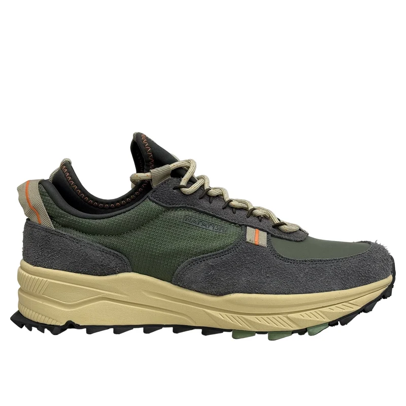 Napapijiri Herren Vortec Wildleder Slip-On Sneakers | Grün / Blau