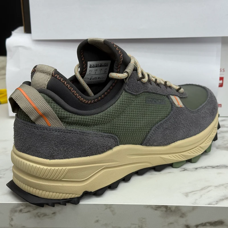 Napapijiri Herren Vortec Wildleder Slip-On Sneakers | Grün / Blau