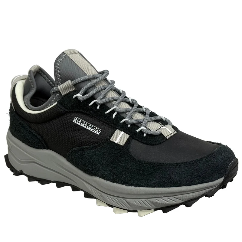 Napapijiri Herren Vortec Wildleder Slip-On Sneakers | Schwarz