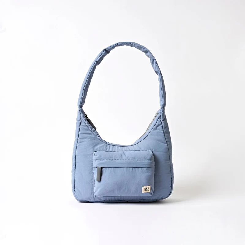 ROKA Belsize Retro Blau Kleine Tasche aus recyceltem Taslon